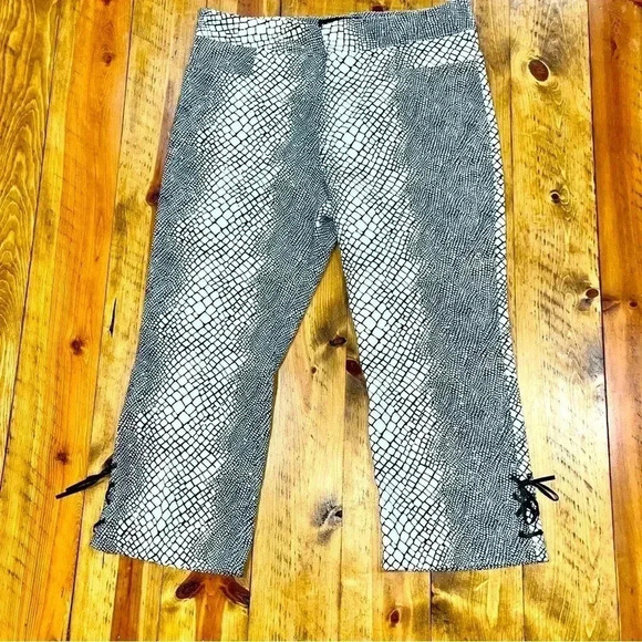 Mesmerize Sparkle Snake print cropped pant with lace up ankle - Picture 1 of 9